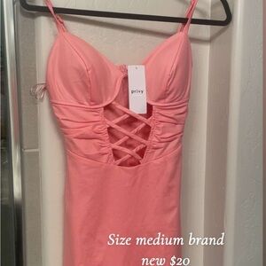 Privy Coral Strappy Dress